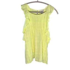 Universal Thread Yellow Ruffle Sleeve Tank Top SZ L